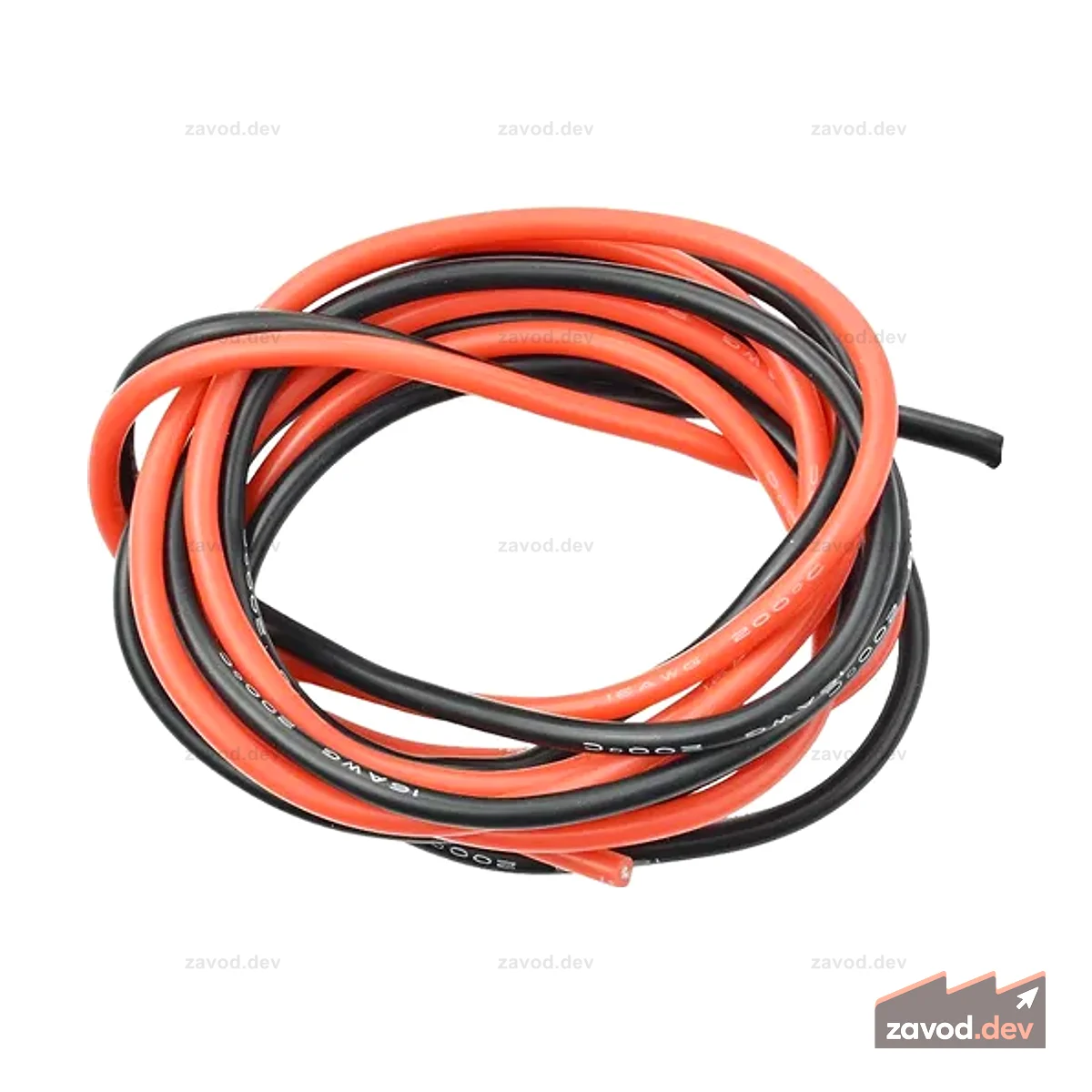 Высокотемпературный силиконовый провод (16AWG 1,5 мм², красный и черный, 1 м)