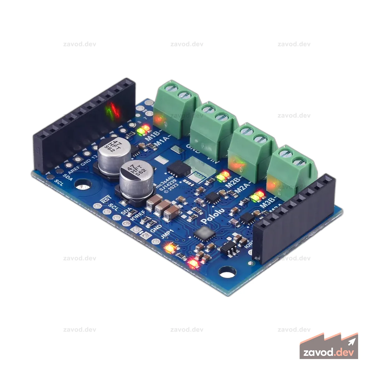 Motoron M3S550 Тройной щиток контроллера двигателя для Arduino (припаянные разъемы)