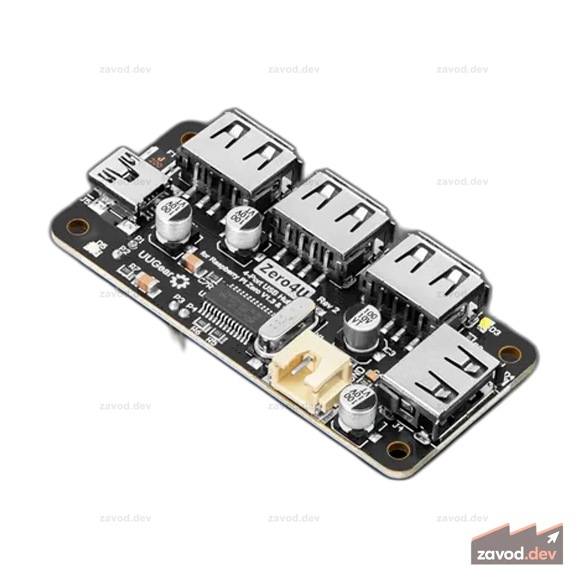 Zero4U — 4-портовый USB-концентратор для Raspberry Pi Zero v1.3