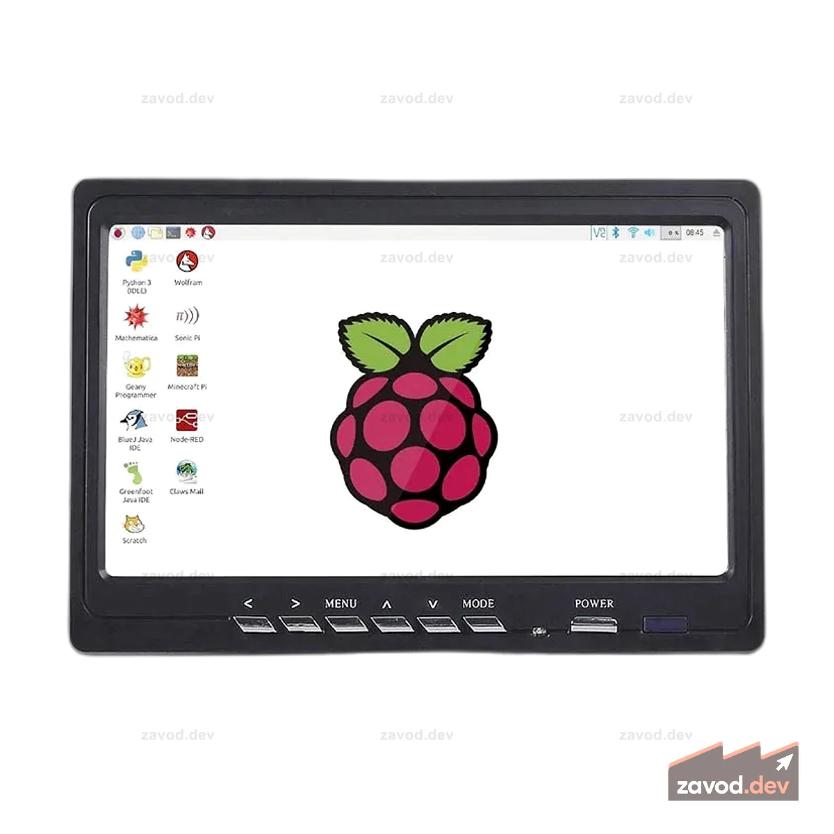 7-дюймовый ЖК-экран HDMI 1024x600 для Raspberry Pi 5/4B/3B+/3B/Zero 2 Вт, поддержка AV/VGA/HDMI со встроенным динамиком