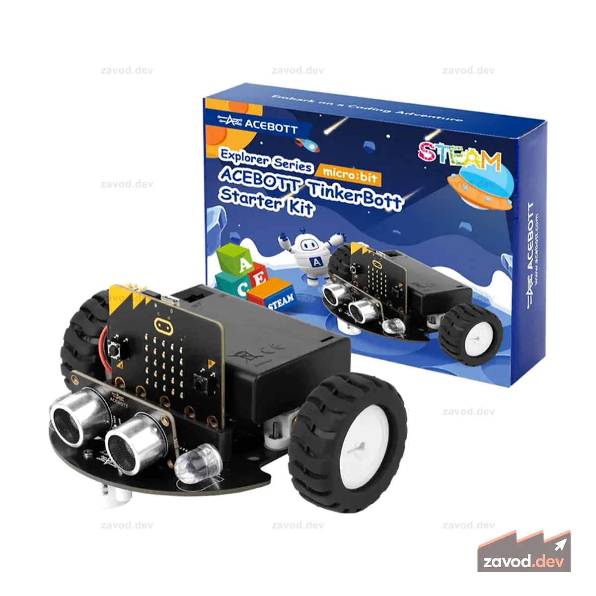 Стартовый комплект ACEBOTT TinkerBott Smart Car, совместимый без BBC micro:bit V2