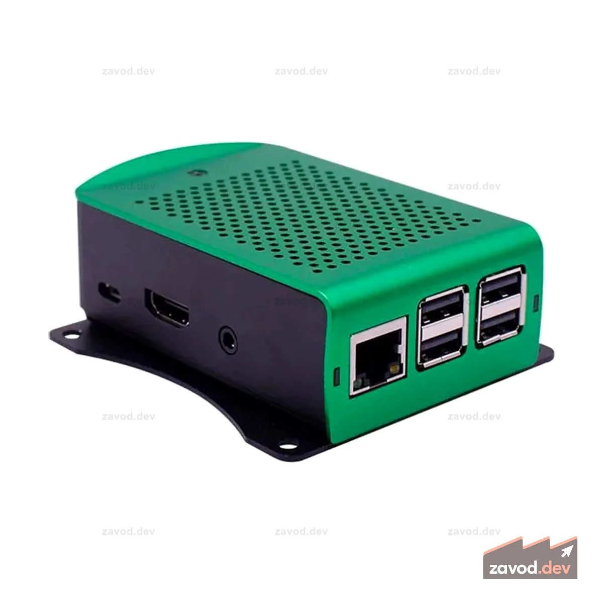 Raspberry Pi 3B+ Зеленый алюминиевый корпус