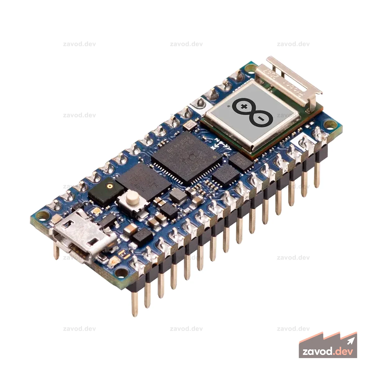 Arduino Nano RP2040 Connect с разъемами - U-blox Wi-Fi/6-осевой IMU