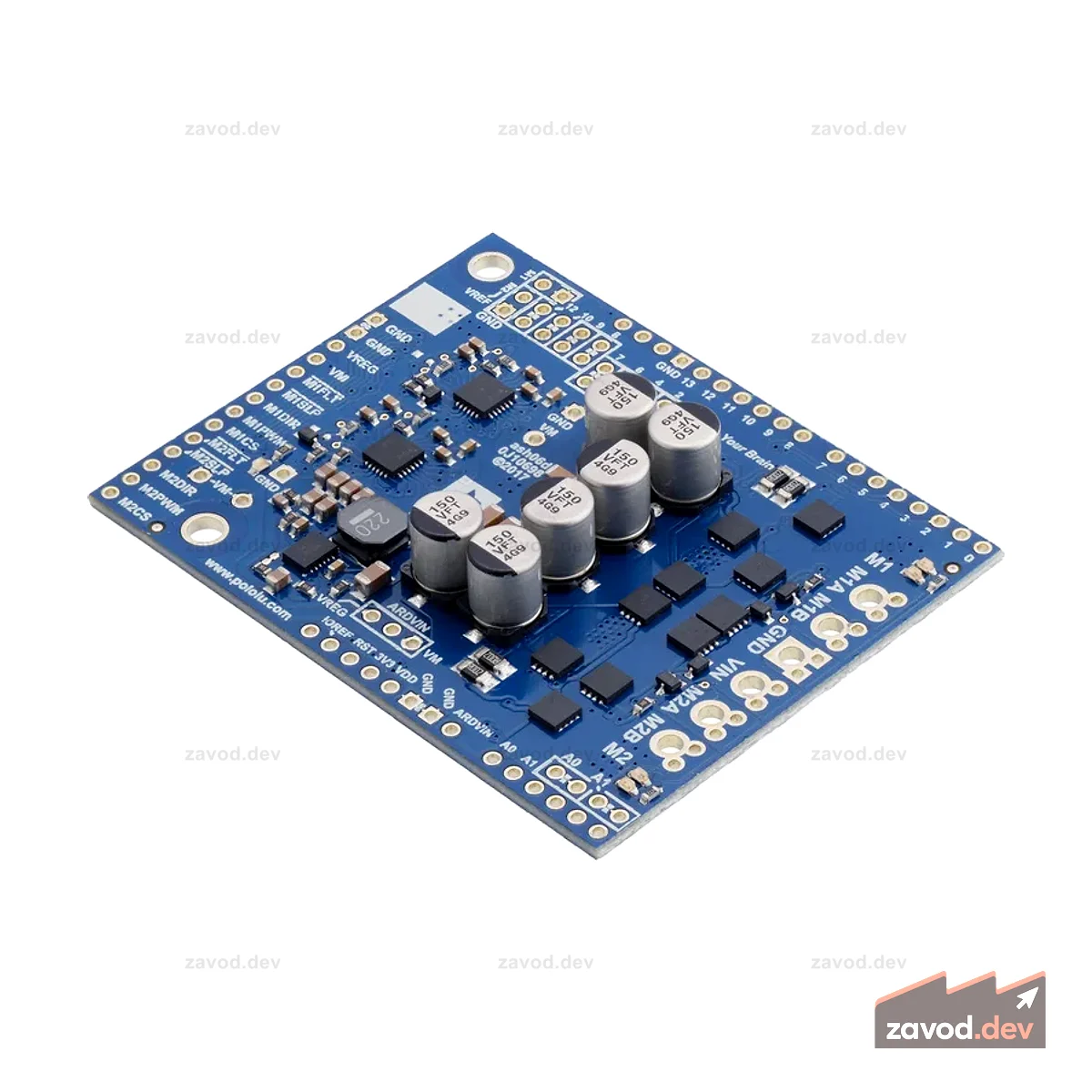 2515 - Драйвер двигателя высокой мощности Pololu Dual G2 18v18 Shield для Arduino