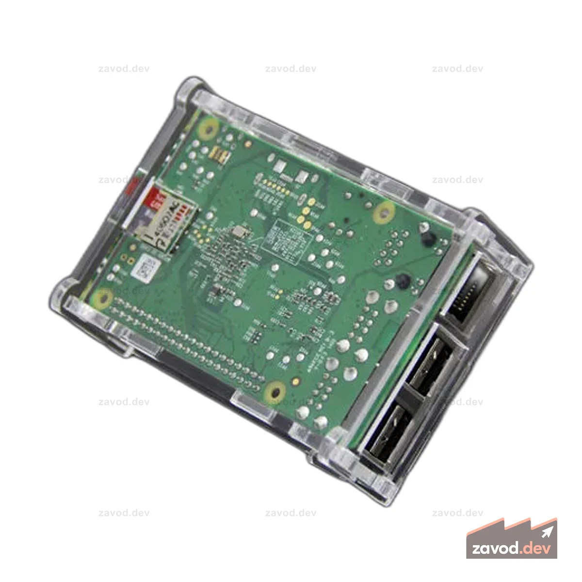 Акриловый корпус с вентилятором процессора для Raspberry Pi 3B и 3B+