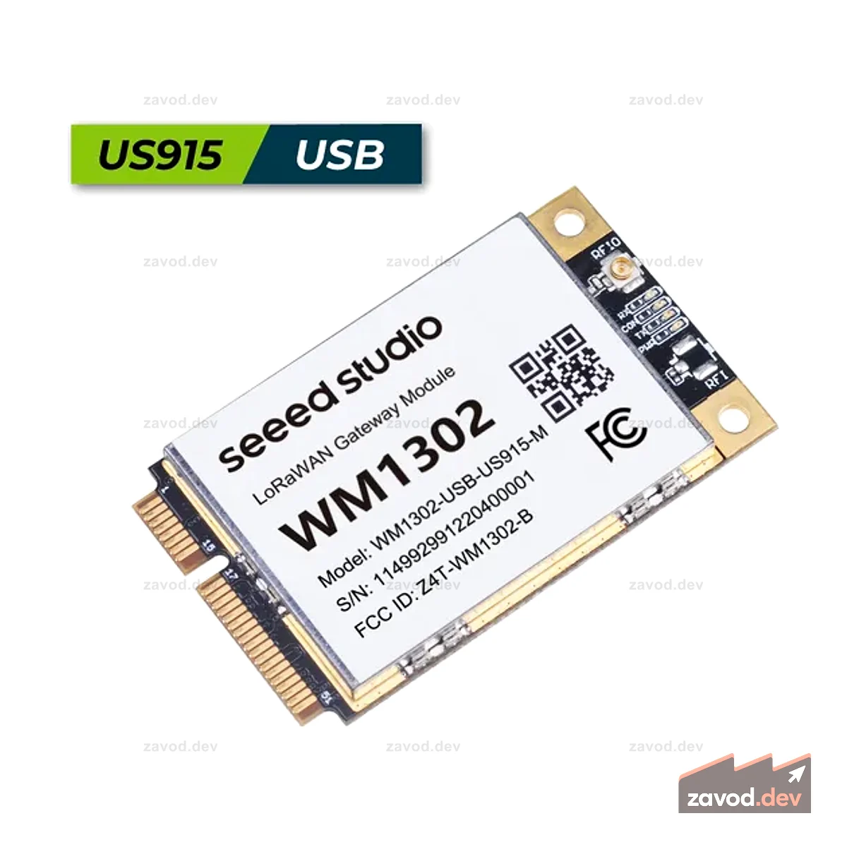 WM1302 Модуль шлюза LoRaWAN без SX1262 (USB) - US915
Модуль