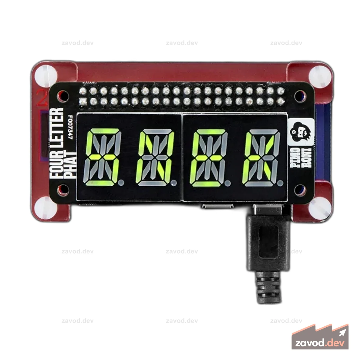 Четырехбуквенный pHAT Pimoroni для Raspberry Pi Zero