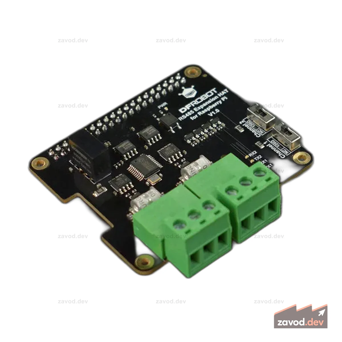 Двухканальная плата расширения RS485 для Raspberry Pi 4B