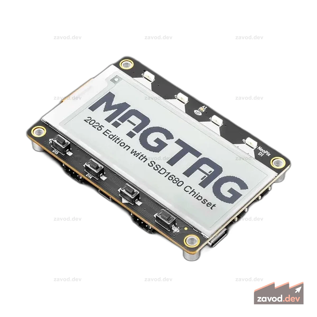 Adafruit MagTag — 2,9-дюймовый дисплей E-Ink WiFi с оттенками серого — выпуск 2025 г. с SSD1680