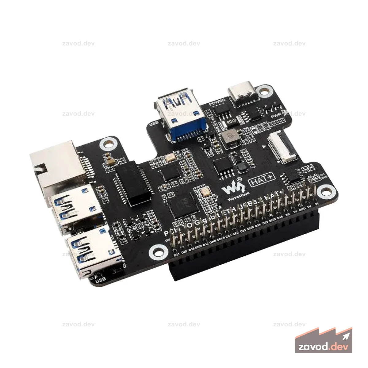 Waveshare Raspberry Pi 5 PCIe- /USB 3.2 HAT+