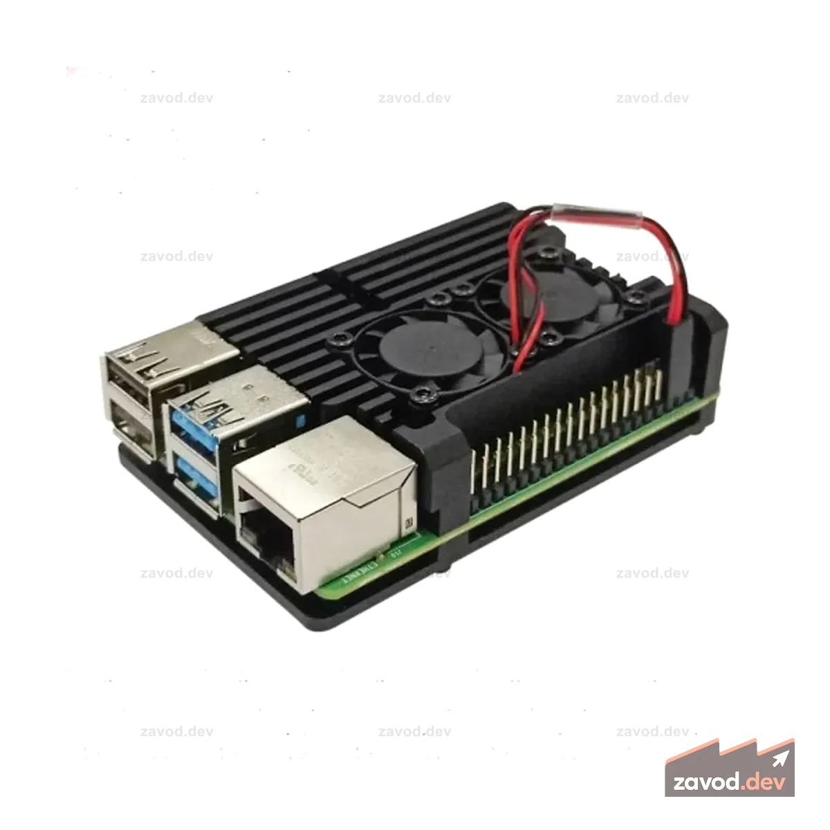 Бронированный чехол с двойным вентилятором для Raspberry Pi 4