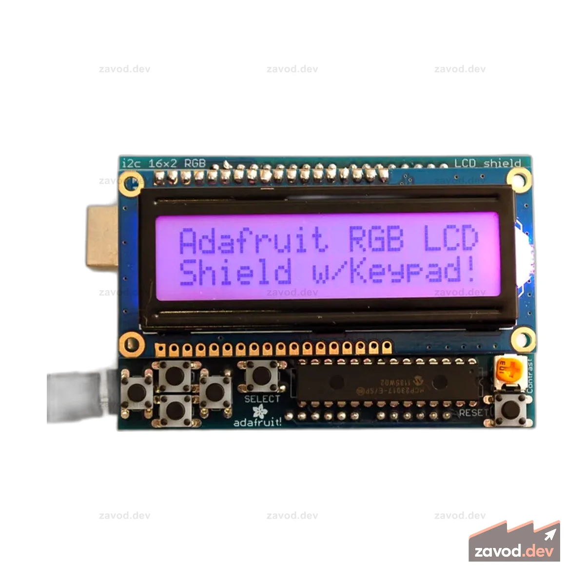 Комплект RGB LCD Shield с символьным дисплеем 16x2 — используются только 2 контакта! [ПОЛОЖИТЕЛЬНЫЙ ДИСПЛЕЙ]