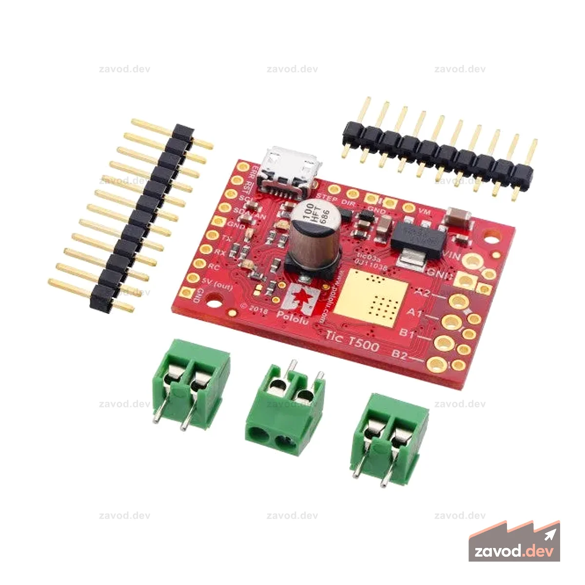 Многоинтерфейсный USB-контроллер шагового двигателя Tic T500