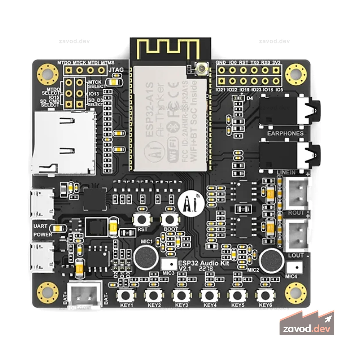 Комплект для разработки аудио Elecrow ESP32-A1S Wi-Fi+BT