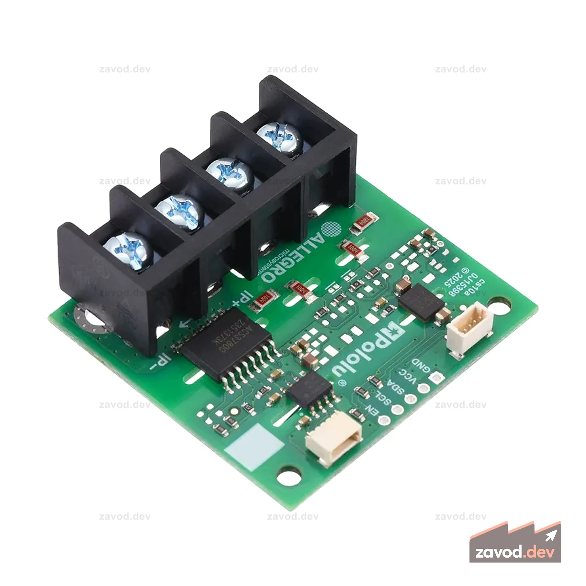 Pololu ACS37800KMACTR-030B3-I2C Держатель монитора питания со вторичной изоляцией I²C (паянный клеммный блок)