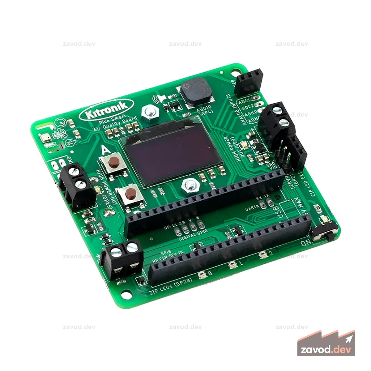 Плата регистрации данных о качестве воздуха Kitronik для Raspberry Pi Pico