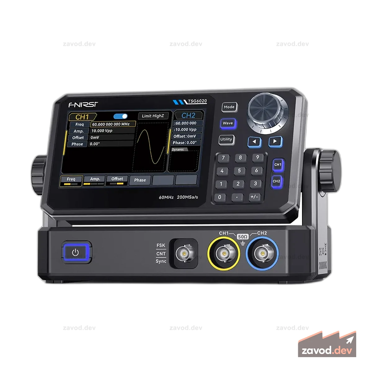 FNIRSI® TSG6020/TSG3020 2-канальный функциональный генератор сигналов, 200 мвыб/с
