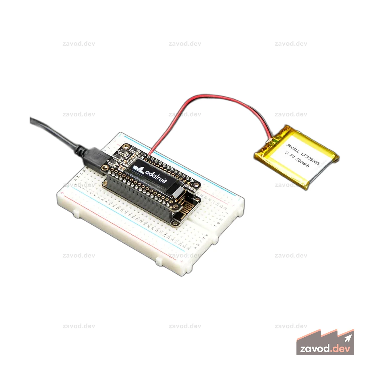 FeatherWing OLED — надстройка OLED 128x32 для всех перьевых плат