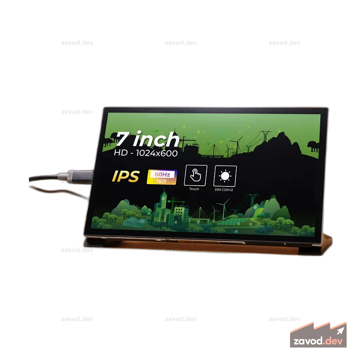 7-дюймовый емкостный сенсорный экран IPS с разрешением 1024x600 и частотой 60 Гц с динамиками
