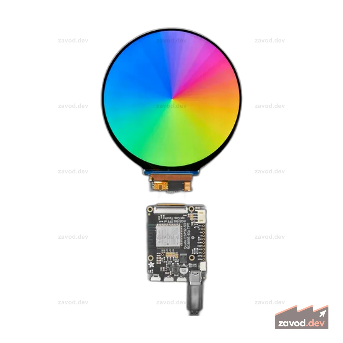 Круглый TTL-дисплей RGB TTL — 4 дюйма, 720x720 — без сенсорного экрана