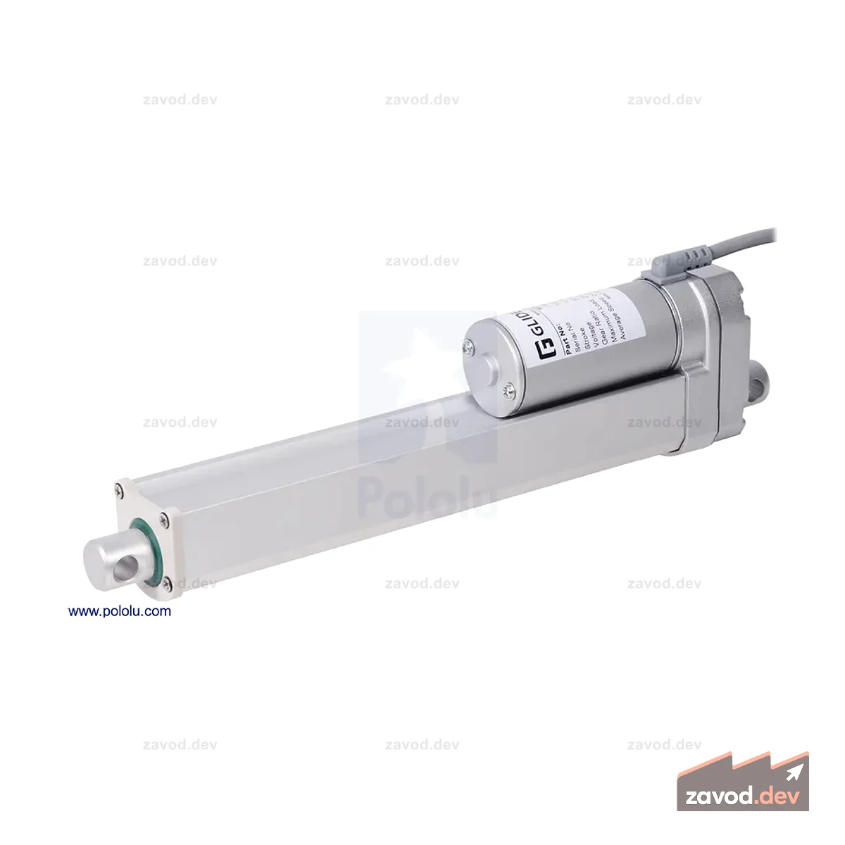 Glideforce MD122008 Линейный привод средней мощности: 100 кгс, ход 8 дюймов (полезный 7,8 дюйма), 0,58 дюйма/с, 12 В