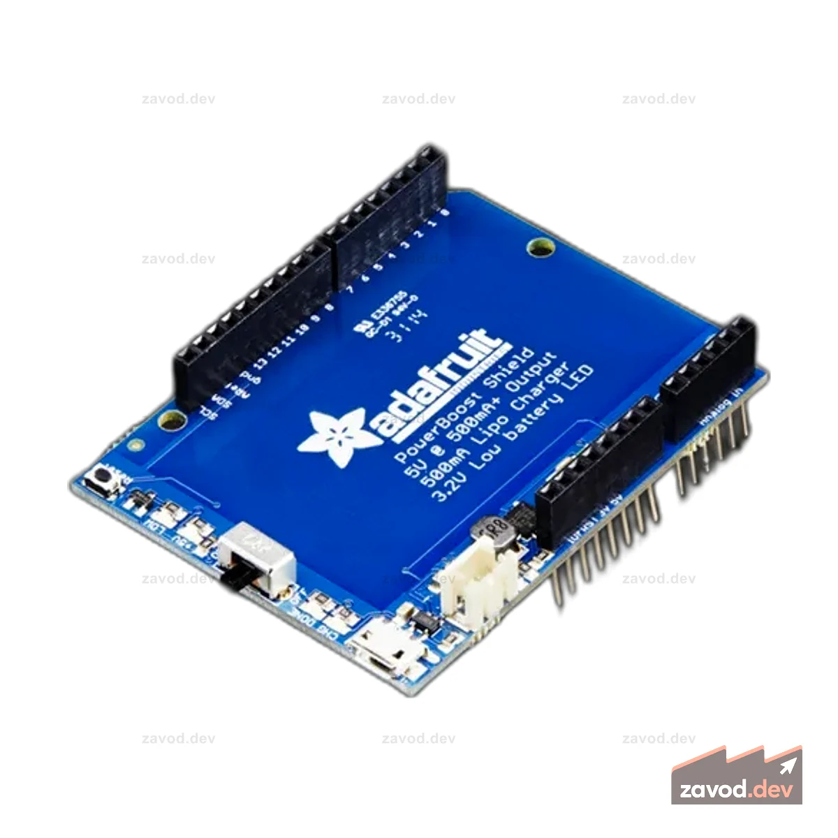Adafruit PowerBoost 500 Shield — перезаряжаемый силовой экран 5 В