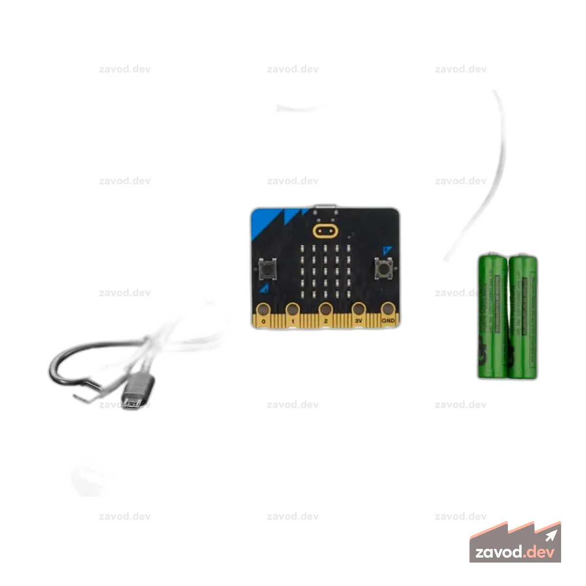 Стартовый комплект Microbit v2 с USB C (с черным кабелем)