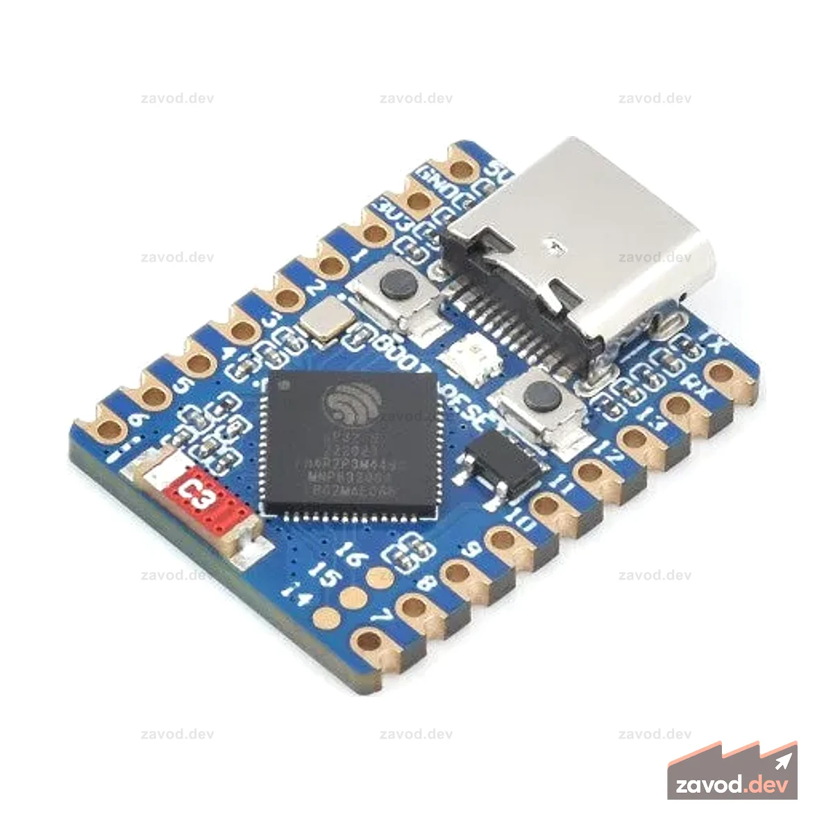 Мини-плата для разработки ESP32-S3 на базе двухъядерного процессора ESP32-S3FH4R2, рабочая частота 240 МГц, Wi-Fi и Bluetooth 5 2,4 ГГц.
