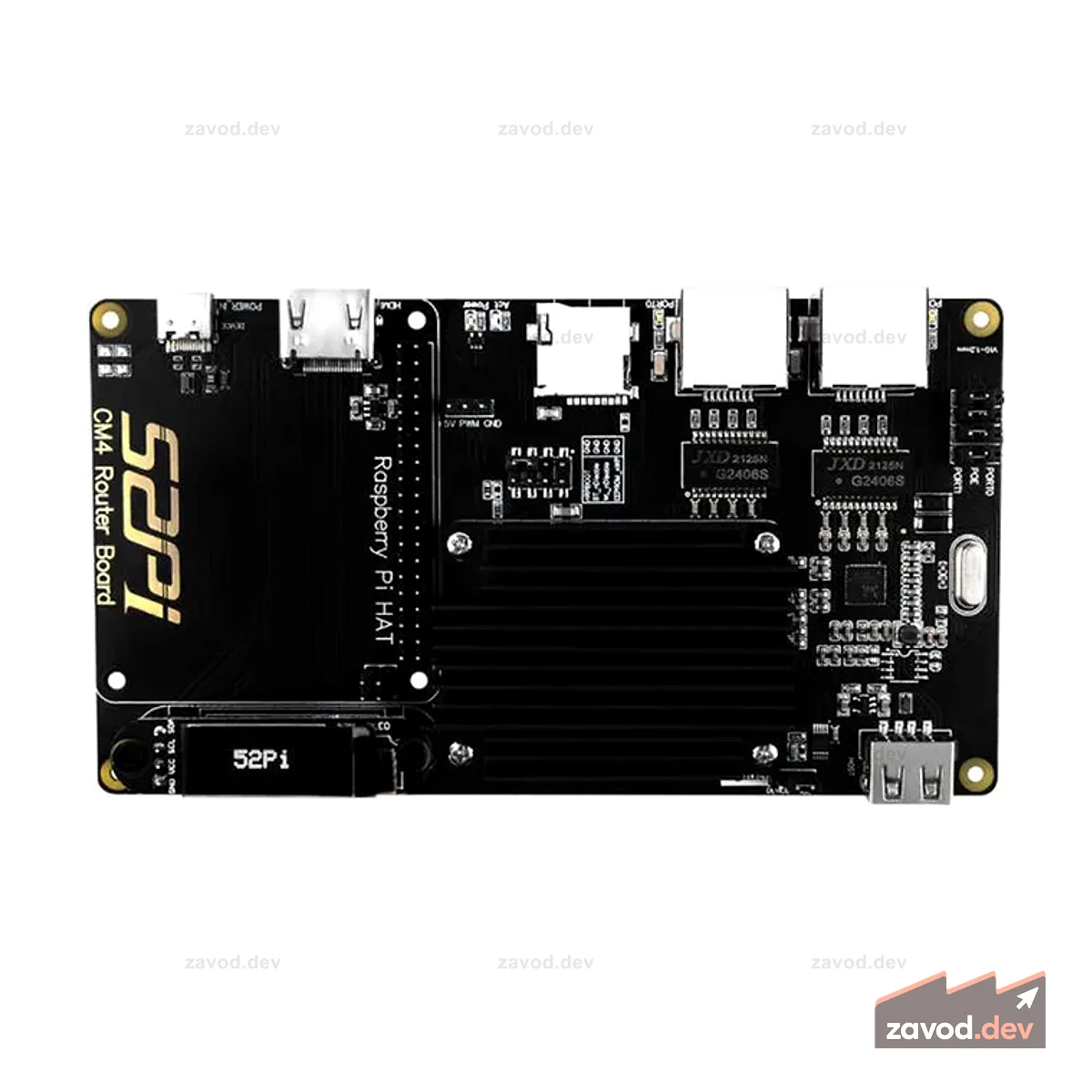 52Pi Плата маршрутизатора для Raspberry Pi CM4/CM5, Pi Compute Module 4 Модуль платы расширения для Raspberry Pi Compute Module 4 Series