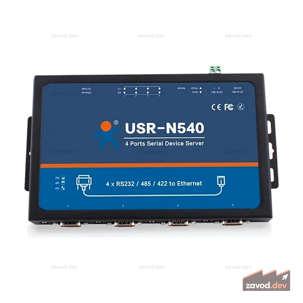 USR-N540 H7 Промышленный 4-портовый преобразователь RS232/RS422/RS485 или Ethernet