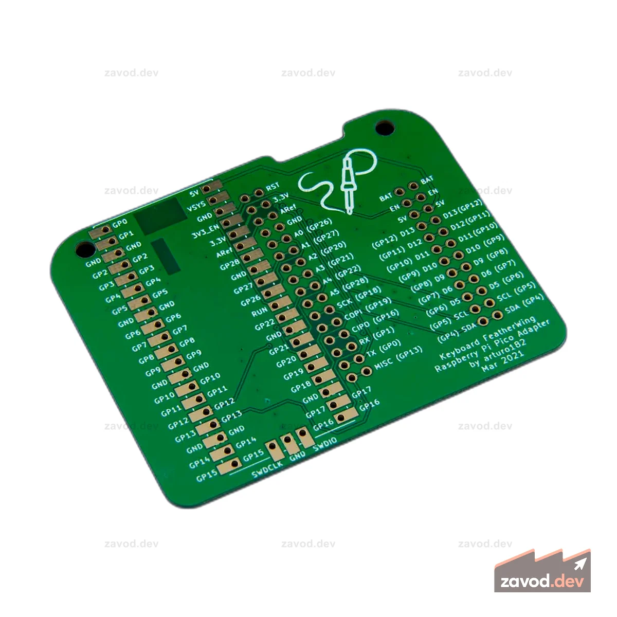 Адаптер Raspberry Pi Pico для клавиатуры FeatherWing