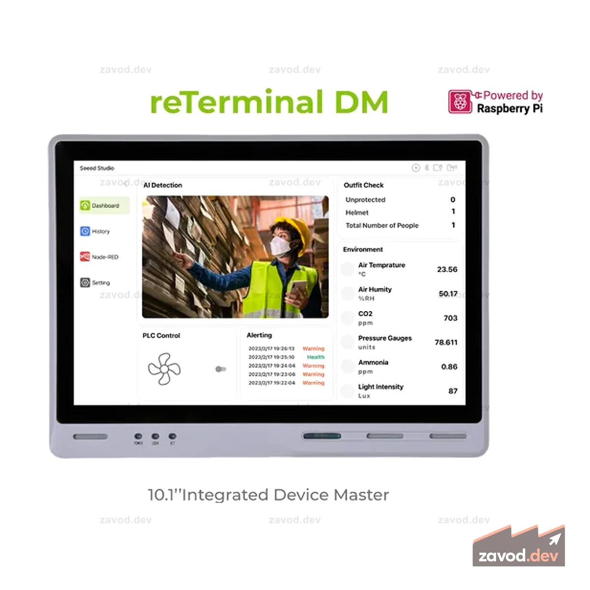 reTerminal DM - 10,1-дюймовый ЧМИ | CM4104032 | Прочный панельный ПК Raspberry Pi | Контроллер панели