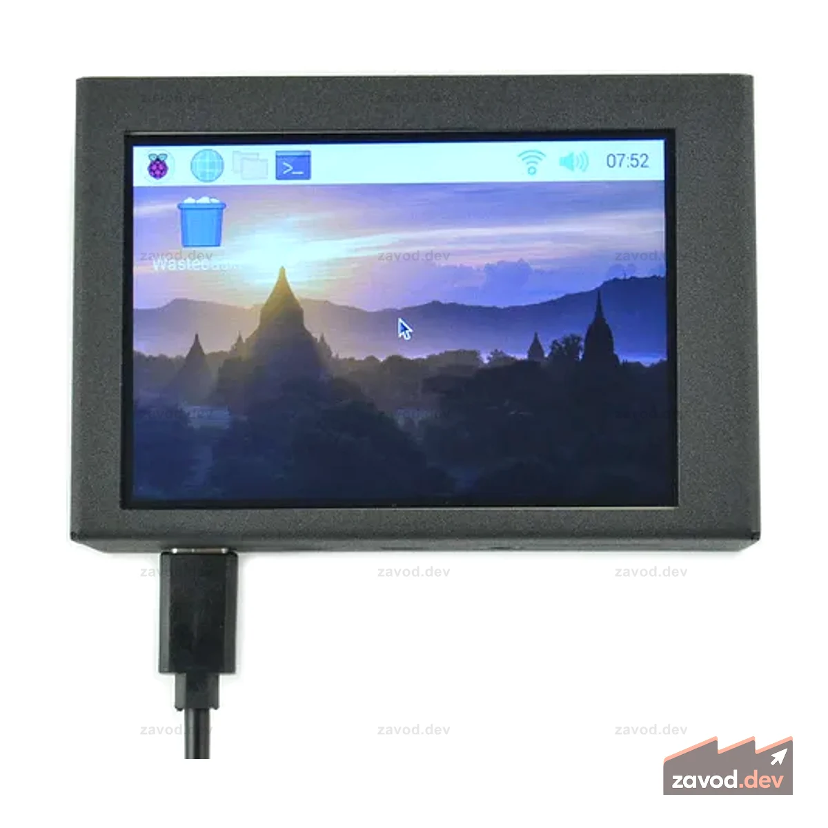 Металлический корпус с 3,5-дюймовым сенсорным TFT-экраном 480x320, совместимым с Raspberry Pi 4