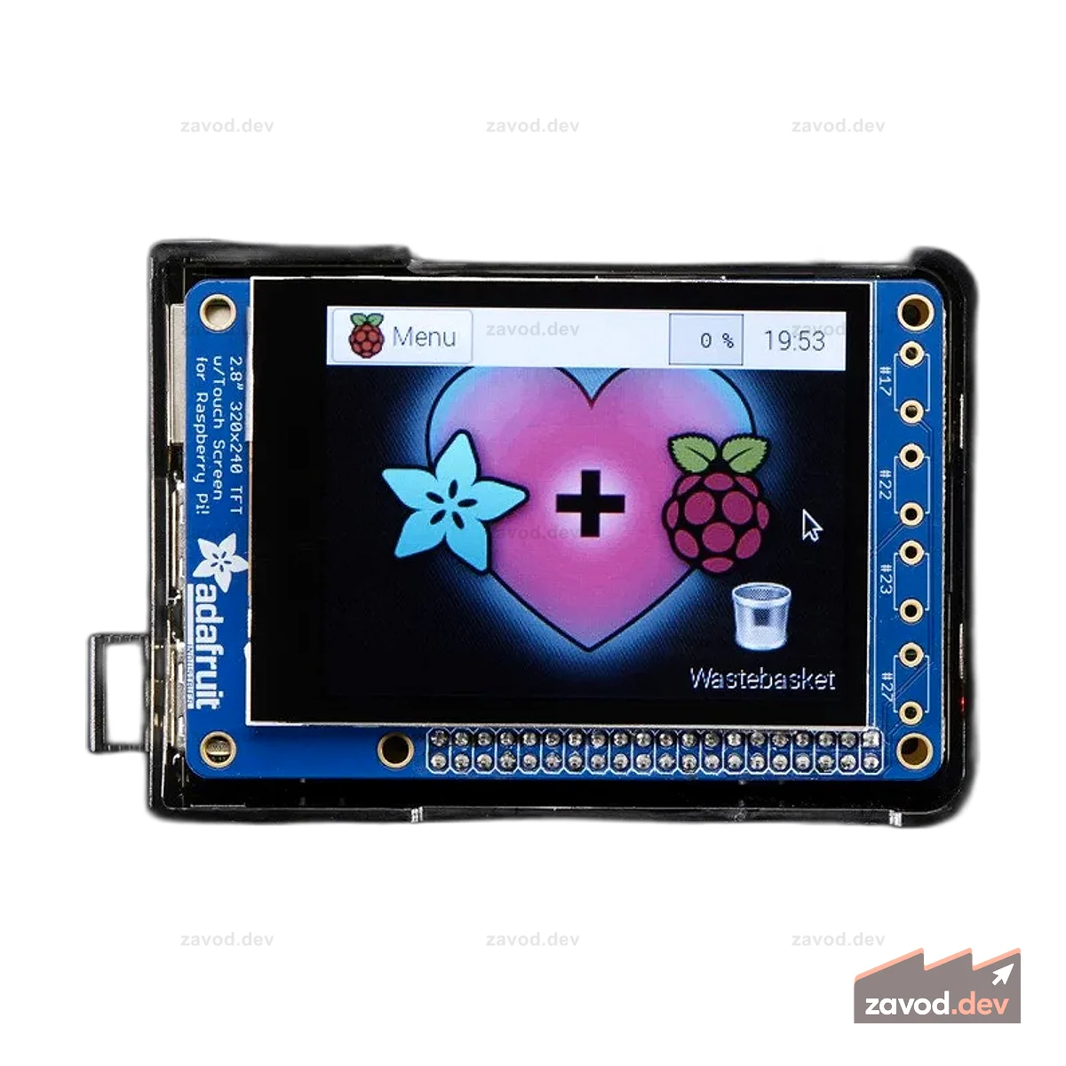 Мини-комплект PiTFT Plus 320x240 2,8 дюйма TFT + емкостный сенсорный экран — Pi 2 и модель A+ / B+