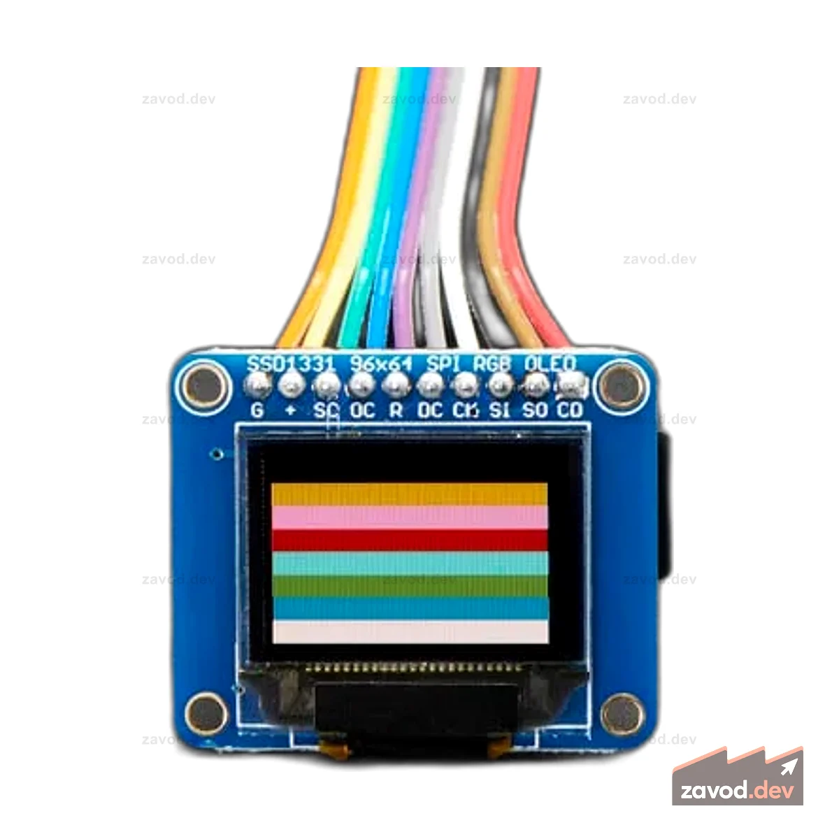 Коммутационная плата OLED — 16-битный цвет, 0,96 дюйма, с держателем microSD