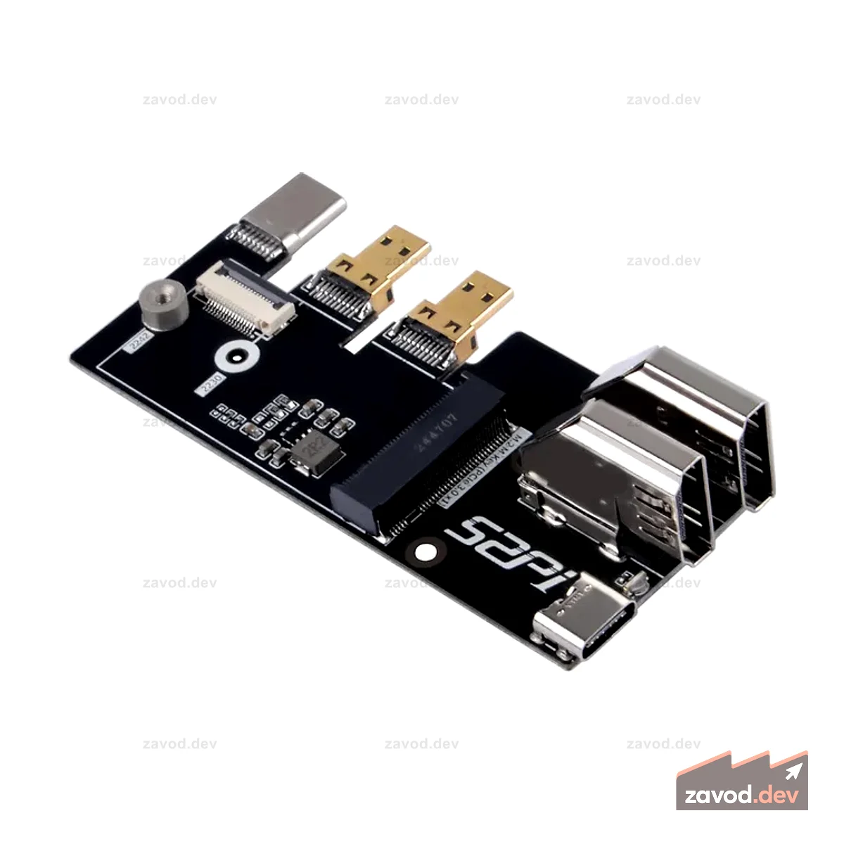 Многофункциональный адаптер Micro HDMI-HDMI 52Pi для Raspberry Pi 5, со слотом PCIe 3.0x1 M.2, поддержкой SSD M.2 NVMe 2230 2242