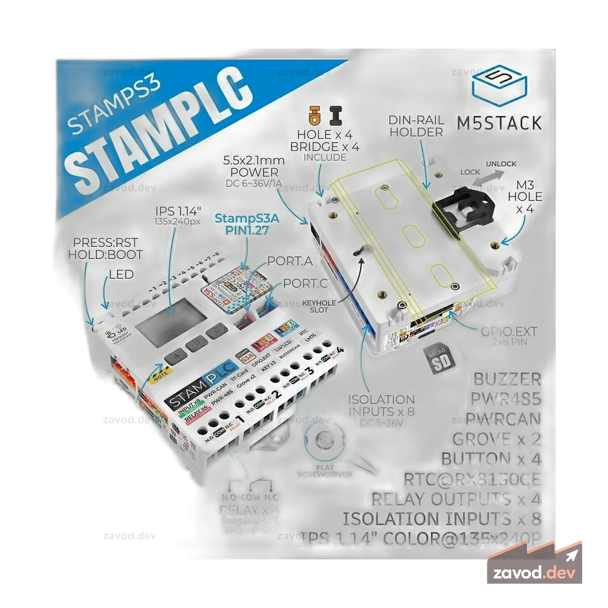 ПЛК M5Stamp M5StampS3A