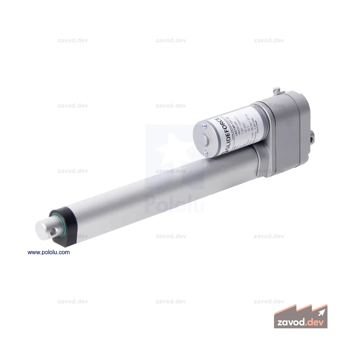 Glideforce LACT8P-12V-10 Легкий линейный привод с обратной связью: 25 кгс, ход 8 дюймов (используемый 7,8 дюйма), 1,1 дюйма/с, 12 В