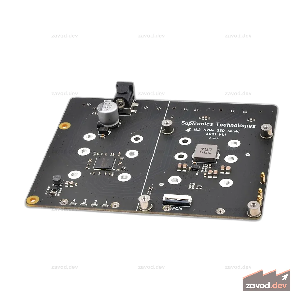 Дополнение SupTronics X1011 Quad-NVMe для Raspberry Pi 5