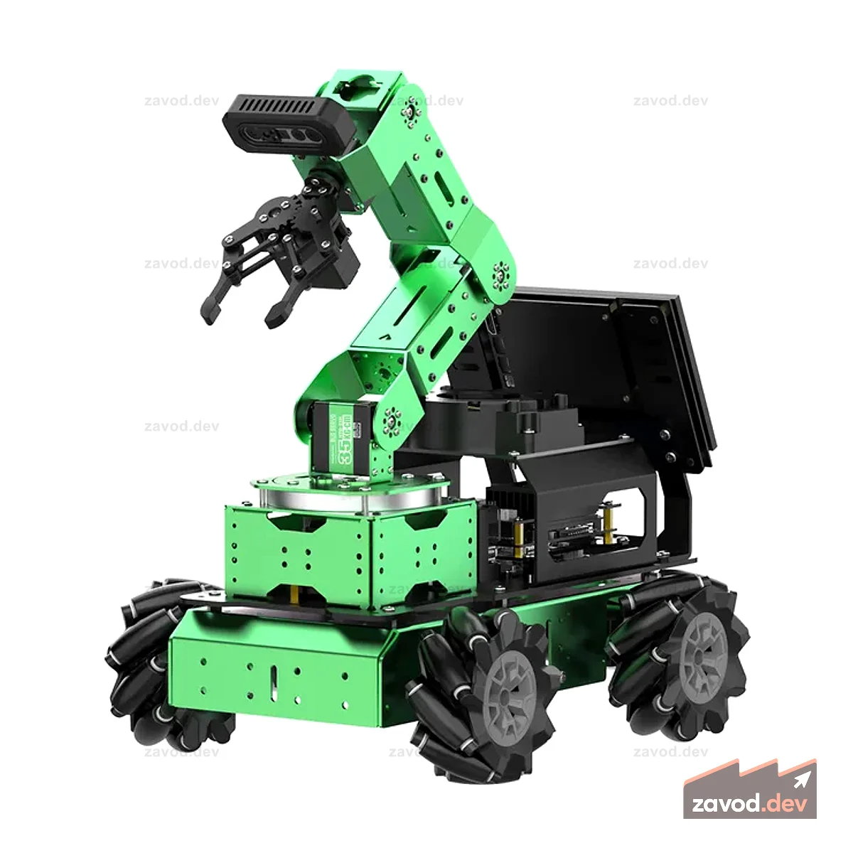 Hiwonder JetArm Pro ROS1 ROS2 3D Vision Robot с мультимодальной моделью искусственного интеллекта (ChatGPT), голосовым и визуальным взаимодействием искусственного интеллекта, опорным шасси, направляющей, надстройкой конвейерной ленты