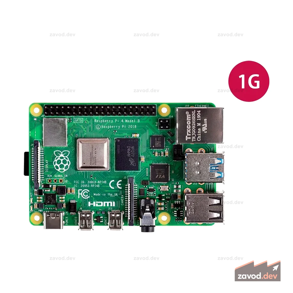 Компьютер Raspberry Pi 4, модель B, 1 ГБ