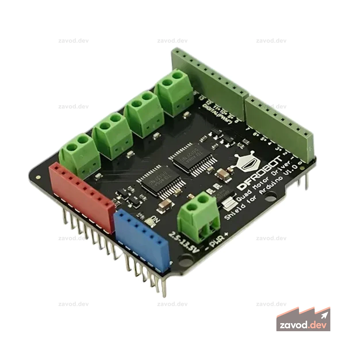 Легко управляйте четырьмя двигателями с помощью Arduino Shield TB6612FNG!