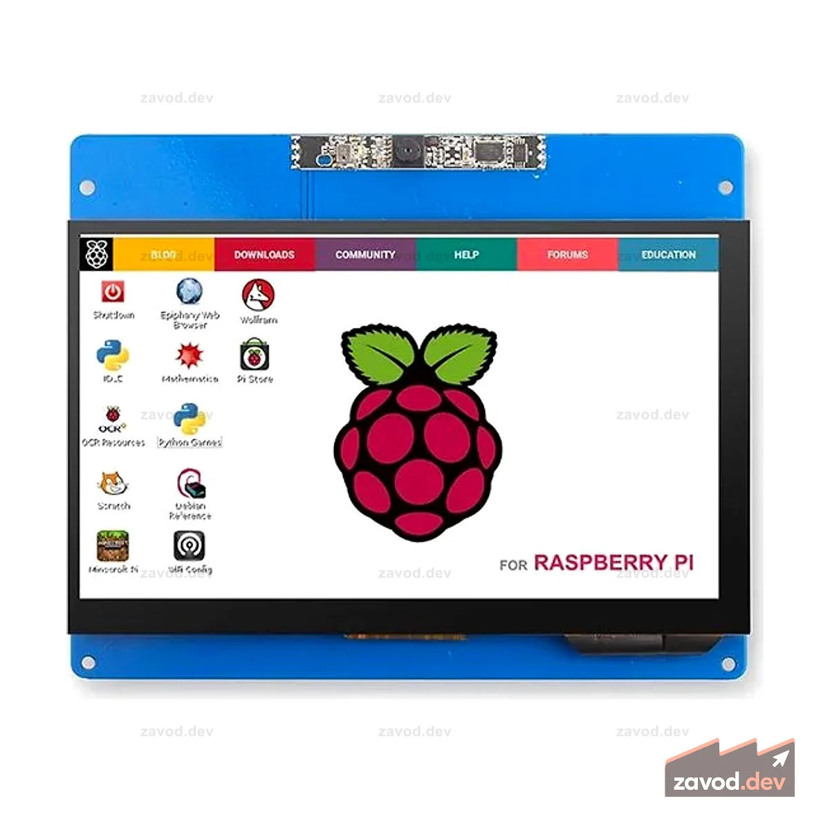 Elecrow RC070C 7-дюймовый сенсорный экран с разрешением 1024x600 и камерой 2 МП для Raspberry Pi 2/3B/3B +/4B/5