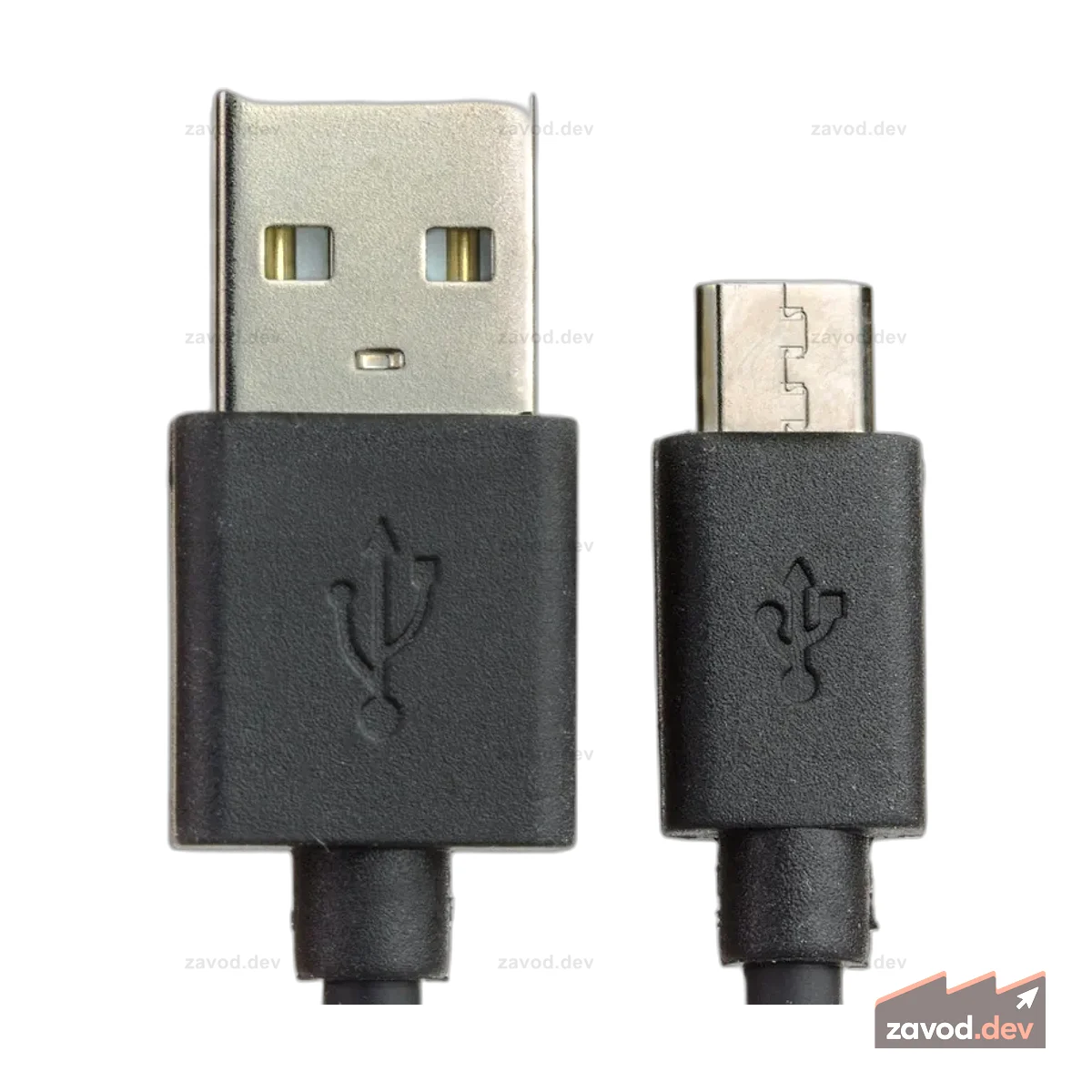 Кабель USB A — microB — черный — 50 см