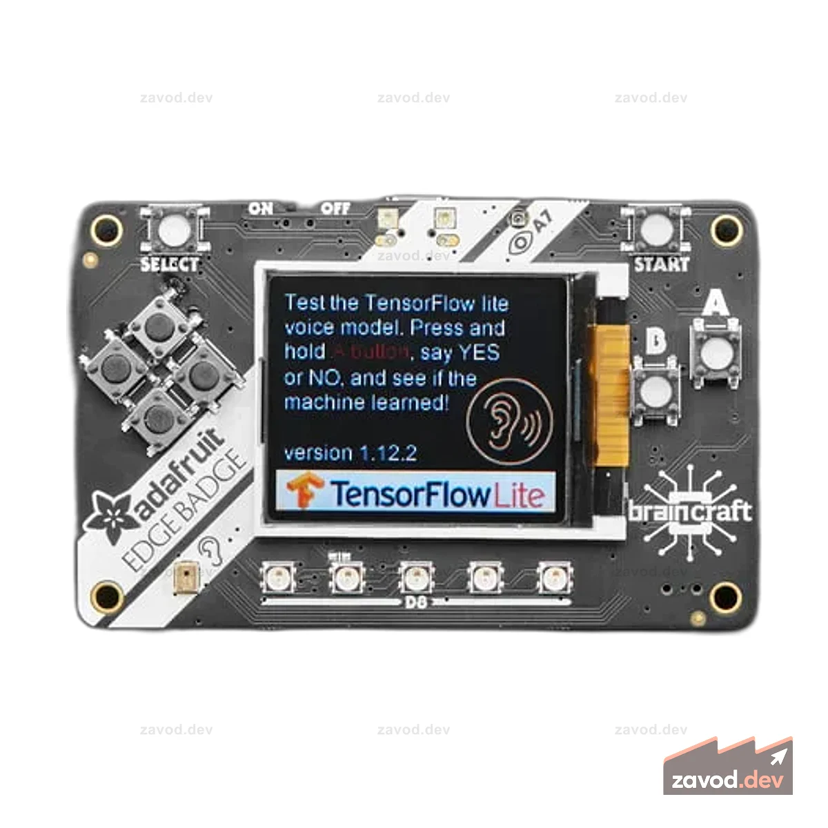 Adafruit EdgeBadge — TensorFlow Lite для микроконтроллеров