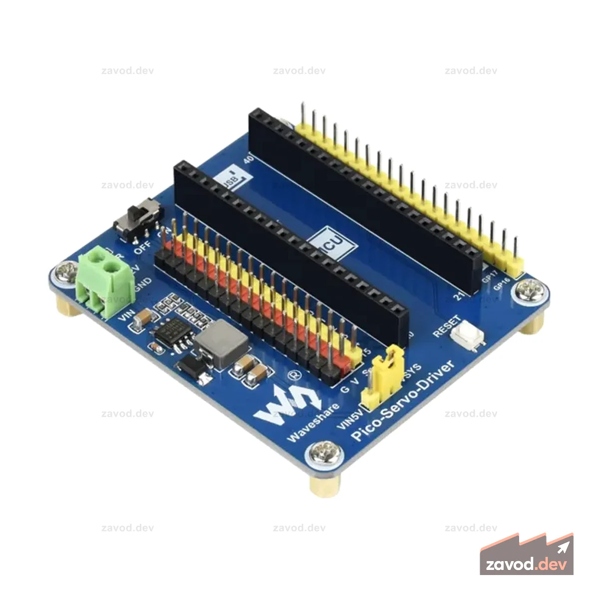 Модуль серводрайвера для Raspberry Pi Pico, 16-канальные выходы, 16-битное разрешение