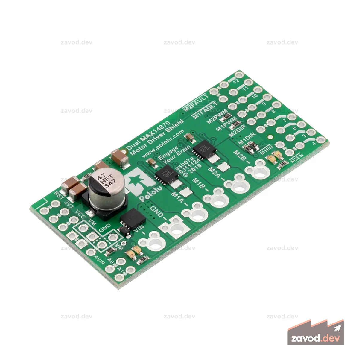 Двойной щиток драйвера двигателя MAX14870 для Arduino