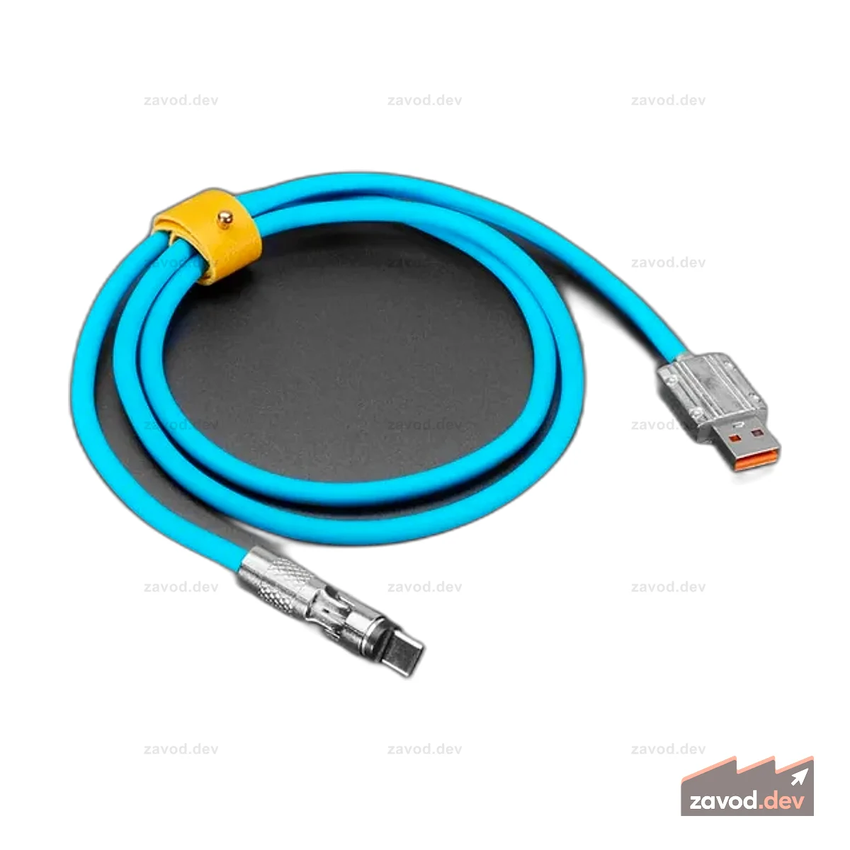 Синий кабель USB Type C — USB A с вращающимся на 540 градусов концом