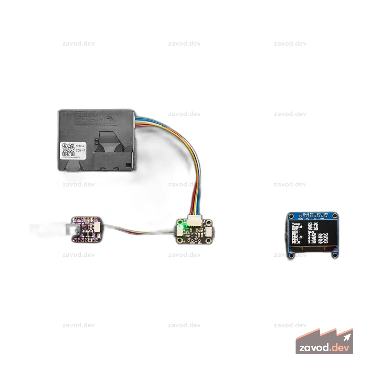 Адаптер Adafruit SEN54 или SEN55 — STEMMA QT Qwiic