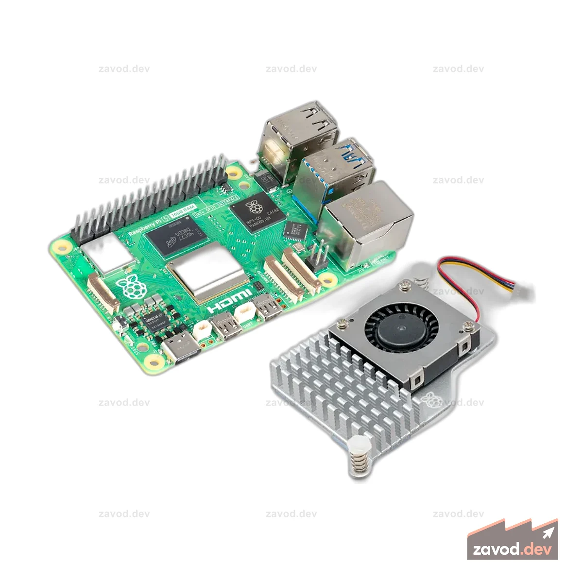 Pakronics® Raspberry Pi® 5 16 ГБ с активным охлаждением
